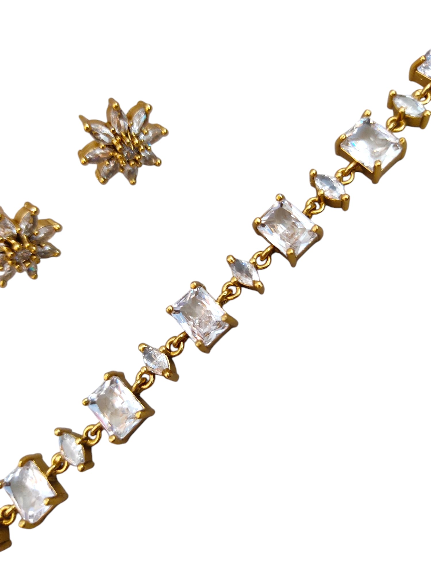 White Stone Zircon necklace set for women online