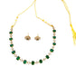 Green Stone Diamond necklace set for women and girls online