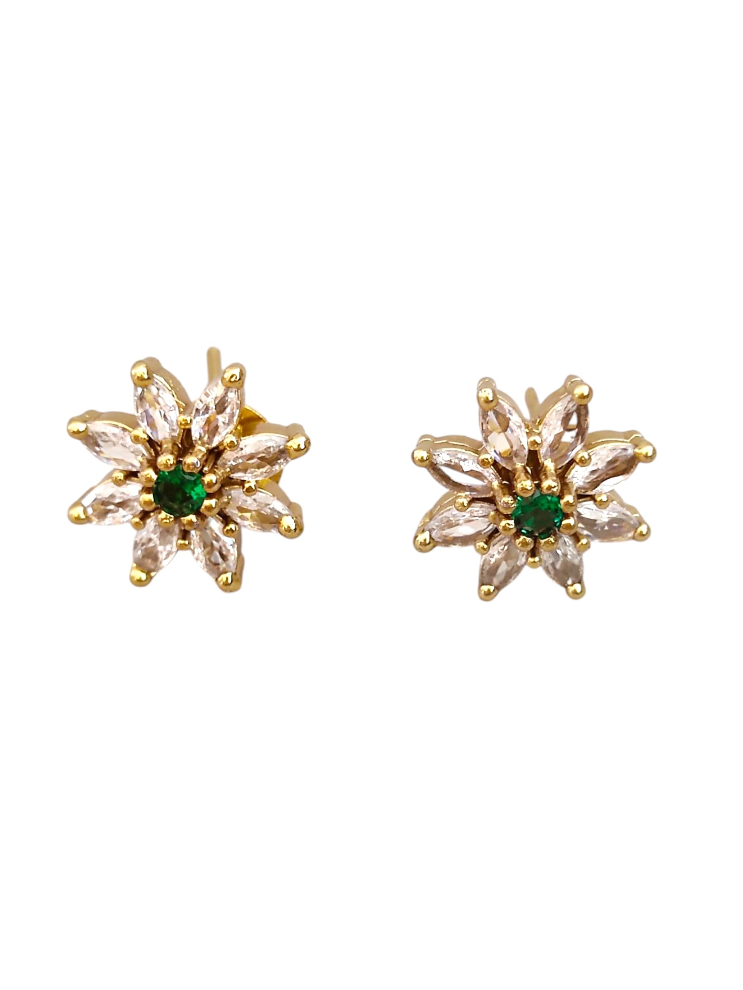 Green Stone Diamond necklace set for women and girls online