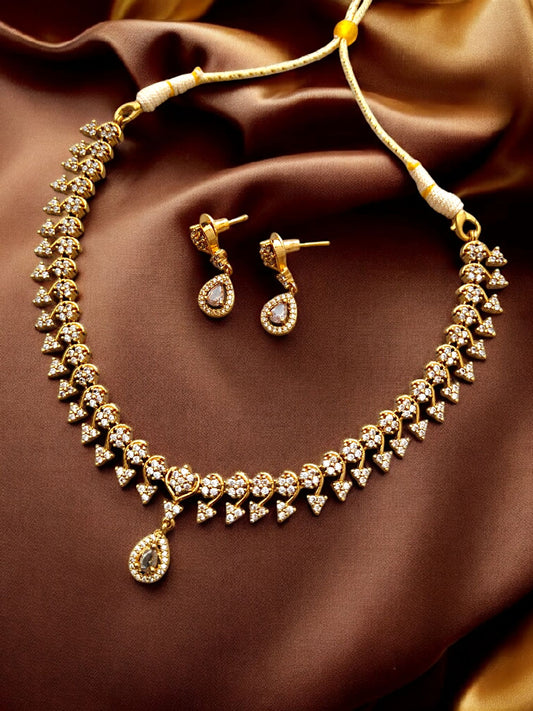 american diamond necklace set for women online