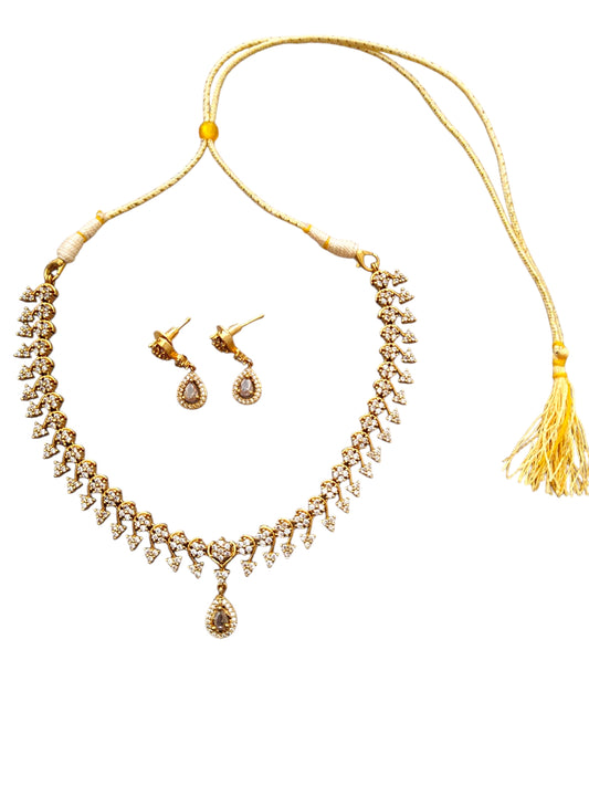 american diamond necklace set for women online