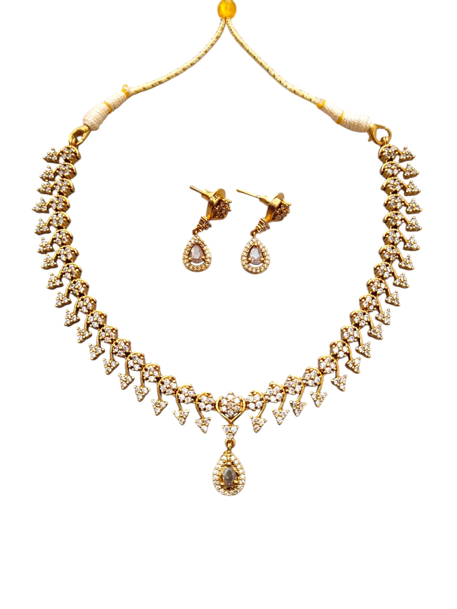 american diamond necklace set for women online