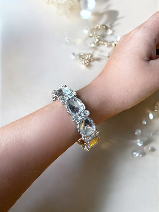 silver plated kundan bangles for women