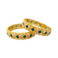 kundan bangles with green stones