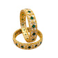 kundan bangles with green stones