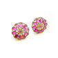 Red stone kundan earring studs
