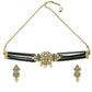 green beads choker set with pearls for women