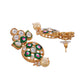 green beads choker set with pearls for women