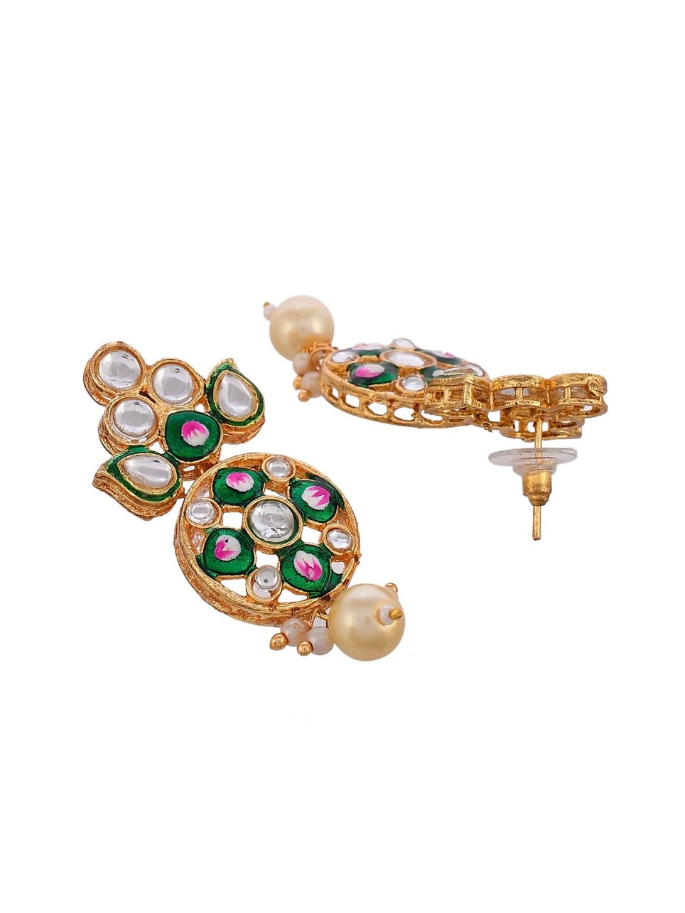green beads choker set with pearls for women