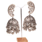 big oversized oxidised jhumka earrings