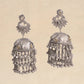 big oversized oxidised jhumka earrings with kundan stones