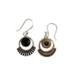 Silver-plated Oxidised Drop Earrings with Black Stone for girls and women