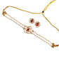 Pearl Choker Set with Red stone & Rose Design