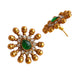 Pearl Necklace with Pendant and Green Stone