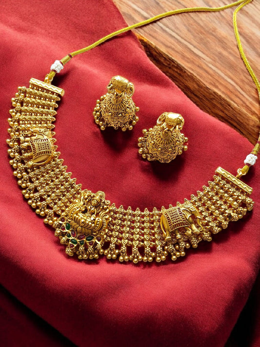 antique gold ganesh chaturthi jewellery set online