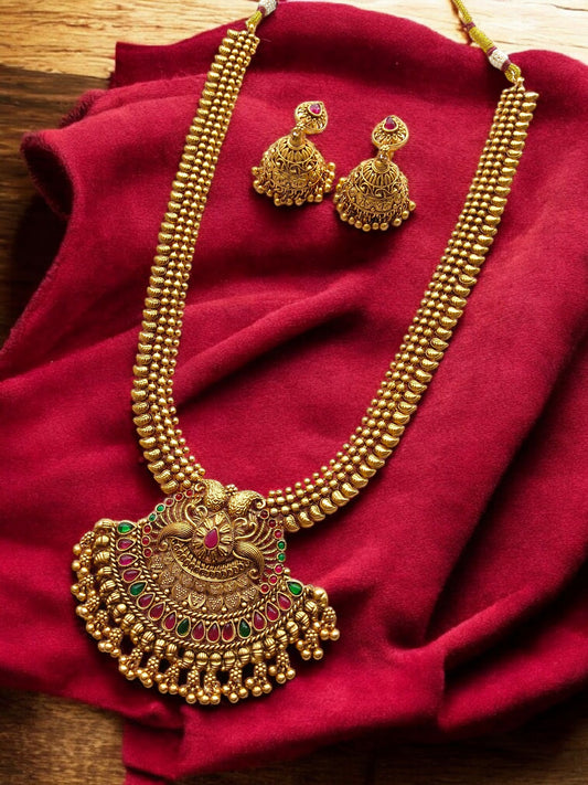 Antique pendant long necklace set for women online