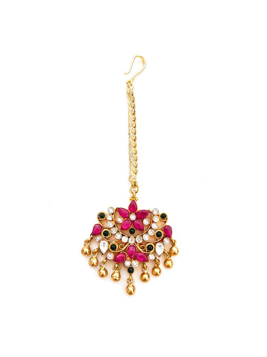 Gold-plated Kundan Stone Studded Jadau Maangtikka
