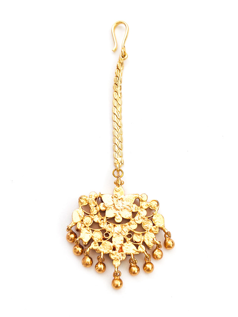 Gold-plated Kundan Stone Studded Jadau Maangtikka