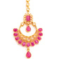 pink kundan chandbali maang tikka