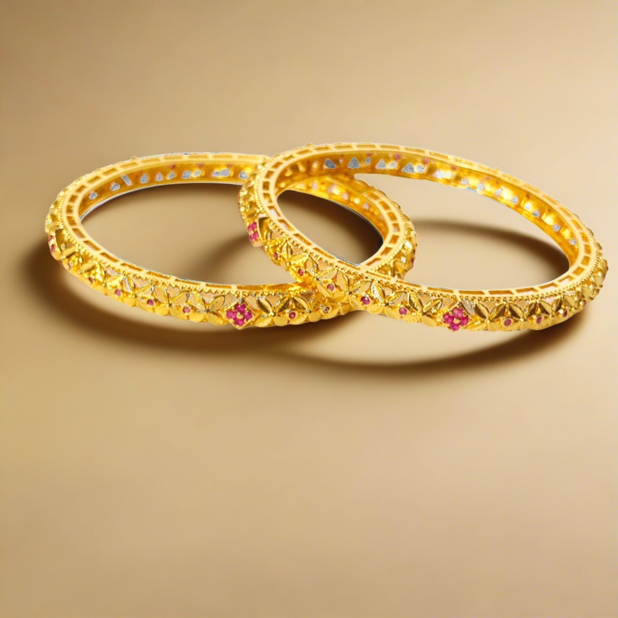 Gold Bangles PA038B22 Pihtara Jewels