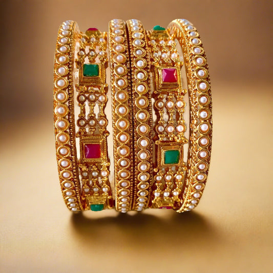 pearl bangle stack