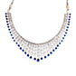 american diamond necklace set with dark blue stones