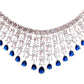 american diamond necklace set with dark blue stones