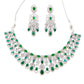 artificial green emerald diamond necklace set for wedding