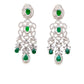 artificial green emerald diamond necklace set for wedding