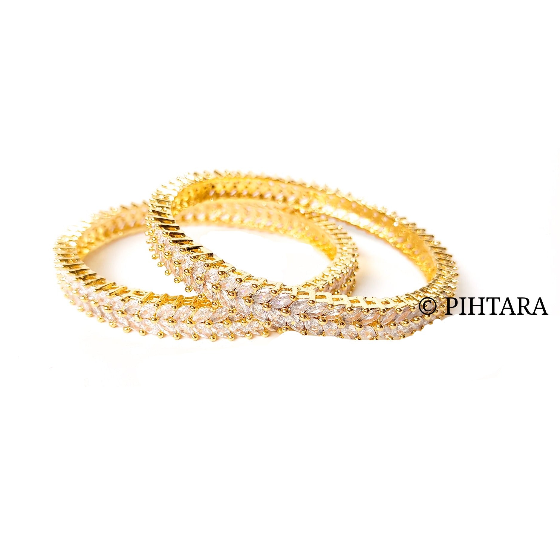 Gold plated american Diamond zircon bangles for women