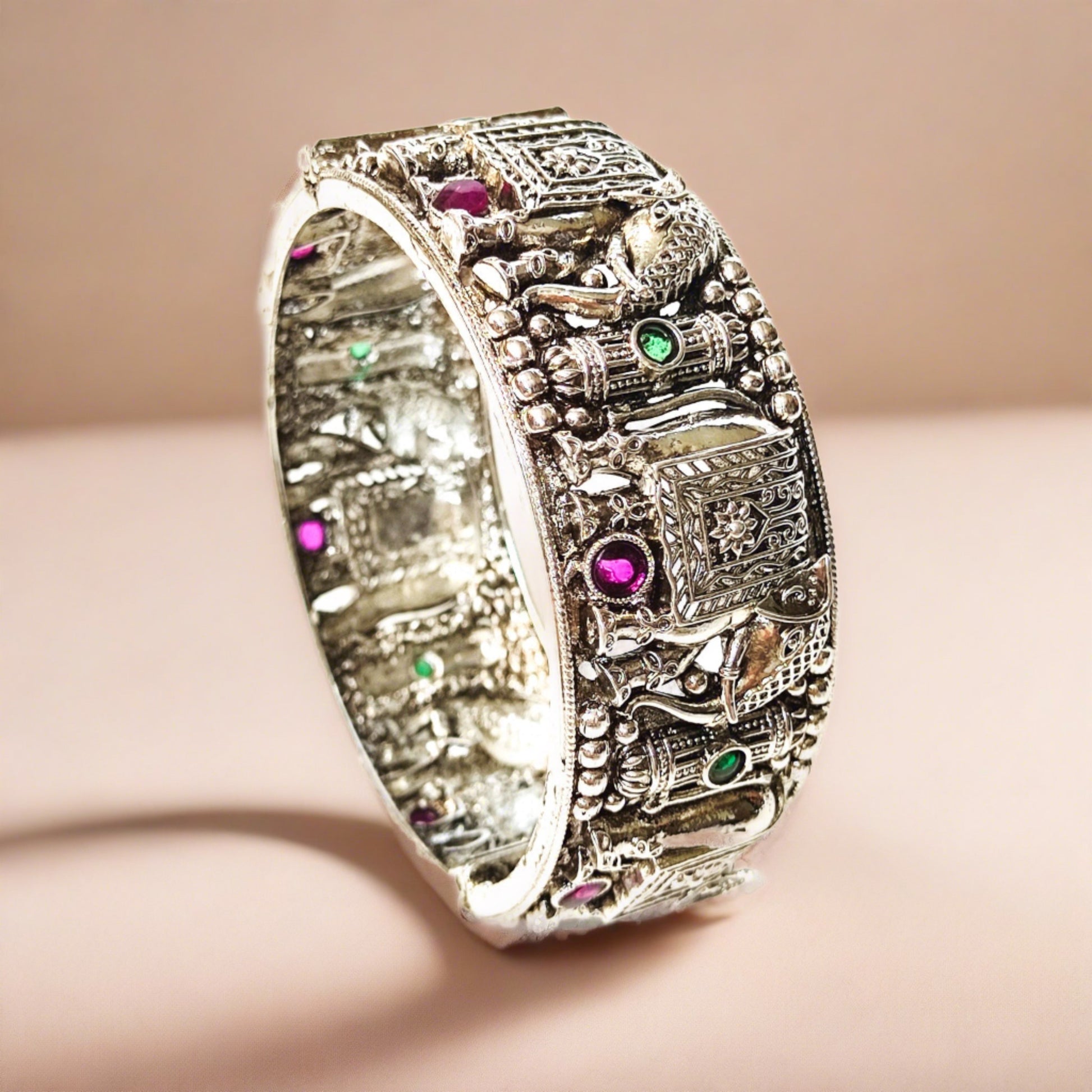 buy oxidized silver kada bangle online india