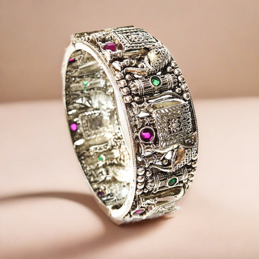 buy oxidized silver kada bangle online india
