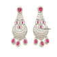 white stones bridal diamond choker set with ruby stones