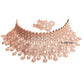 rose gold pink stone choker set