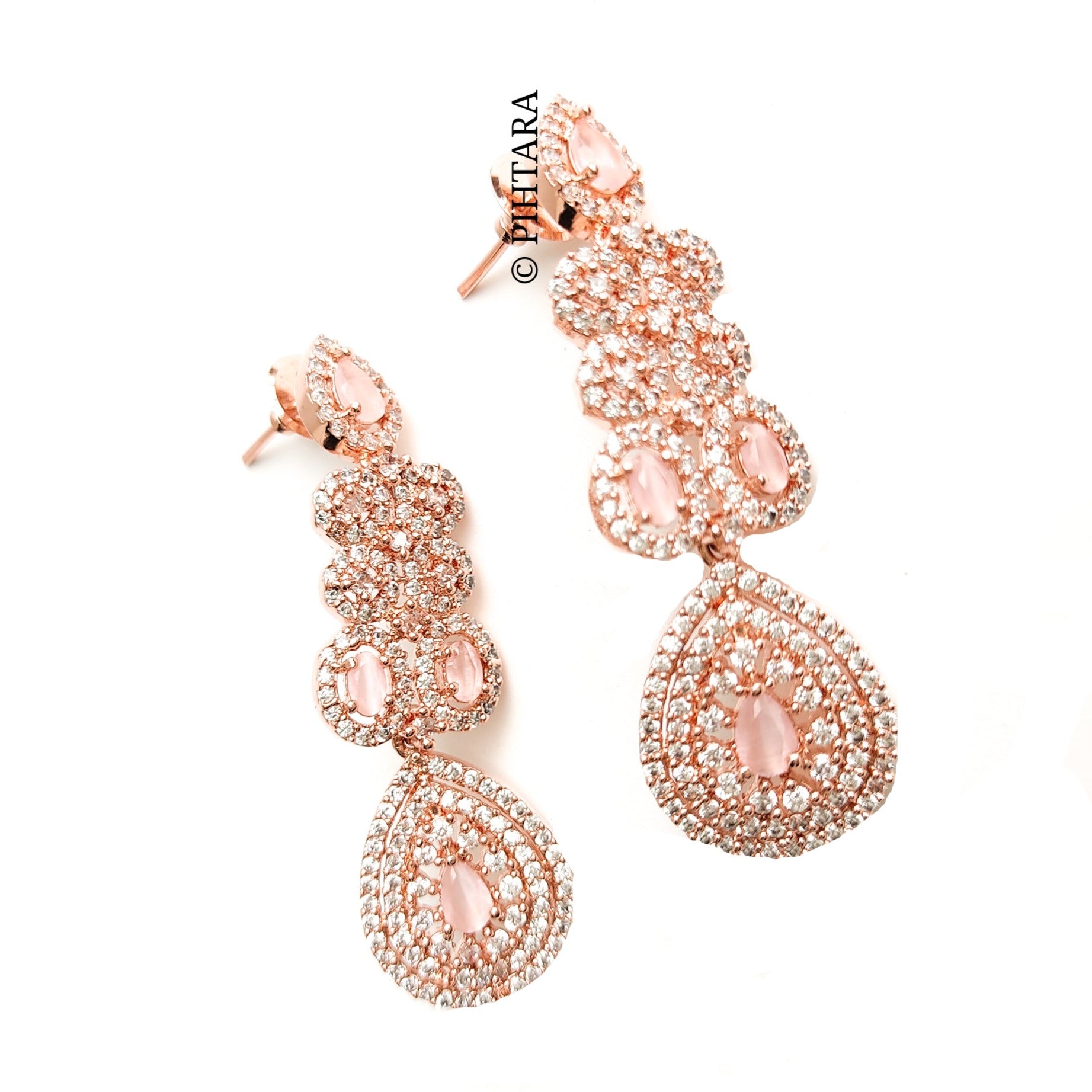 rose gold pink stone choker set