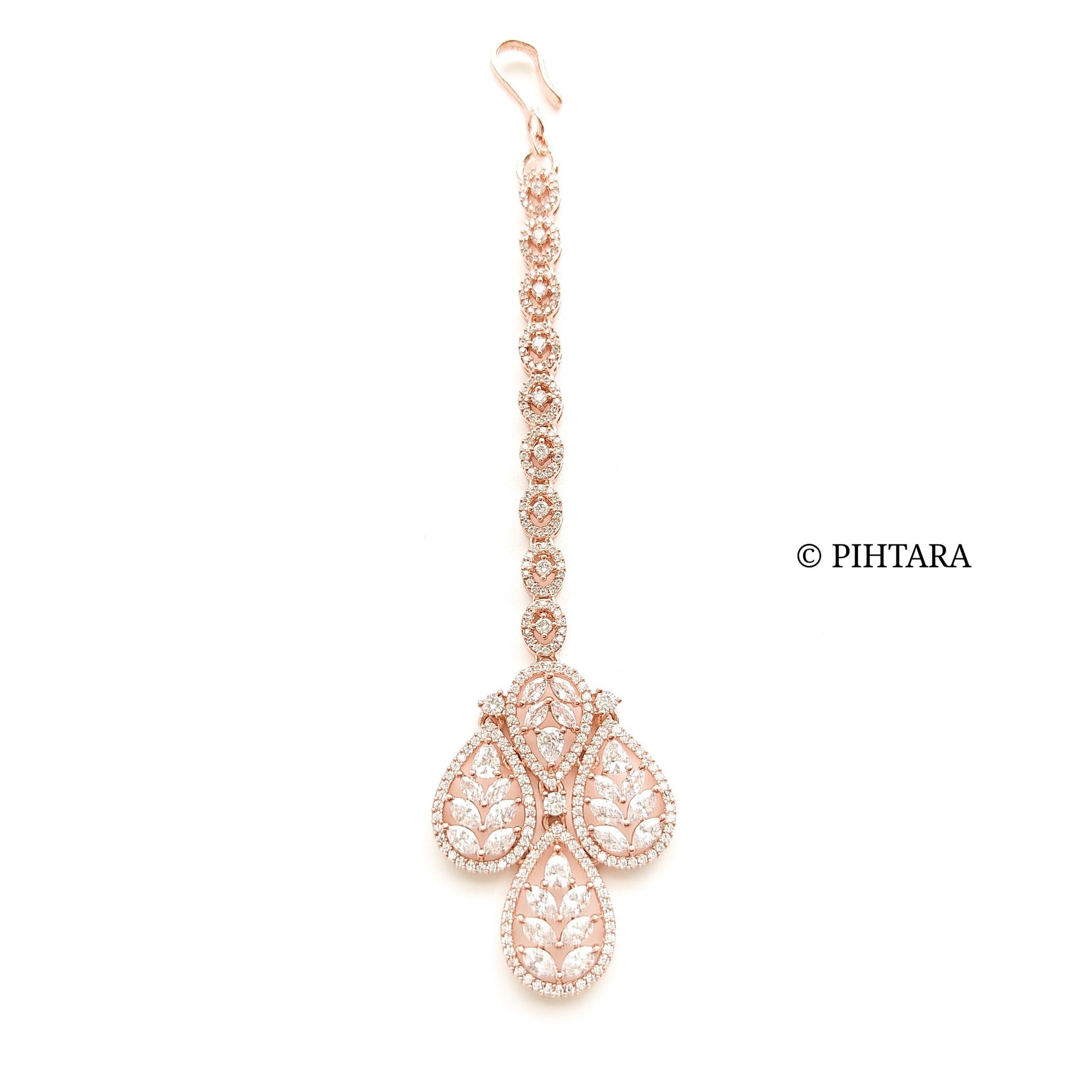 rose gold bridal choker set with tikka