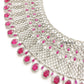 white stones bridal diamond choker set with ruby stones