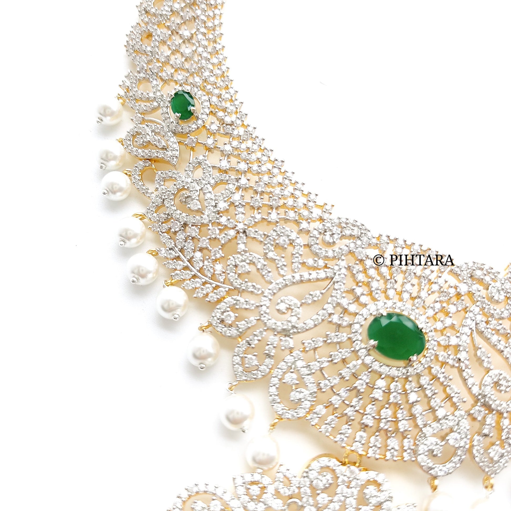 white stone bridal necklace set