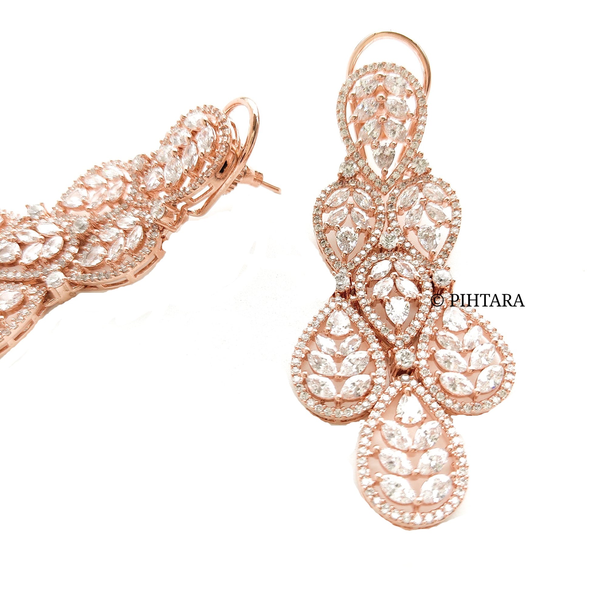 rose gold bridal choker set with tikka