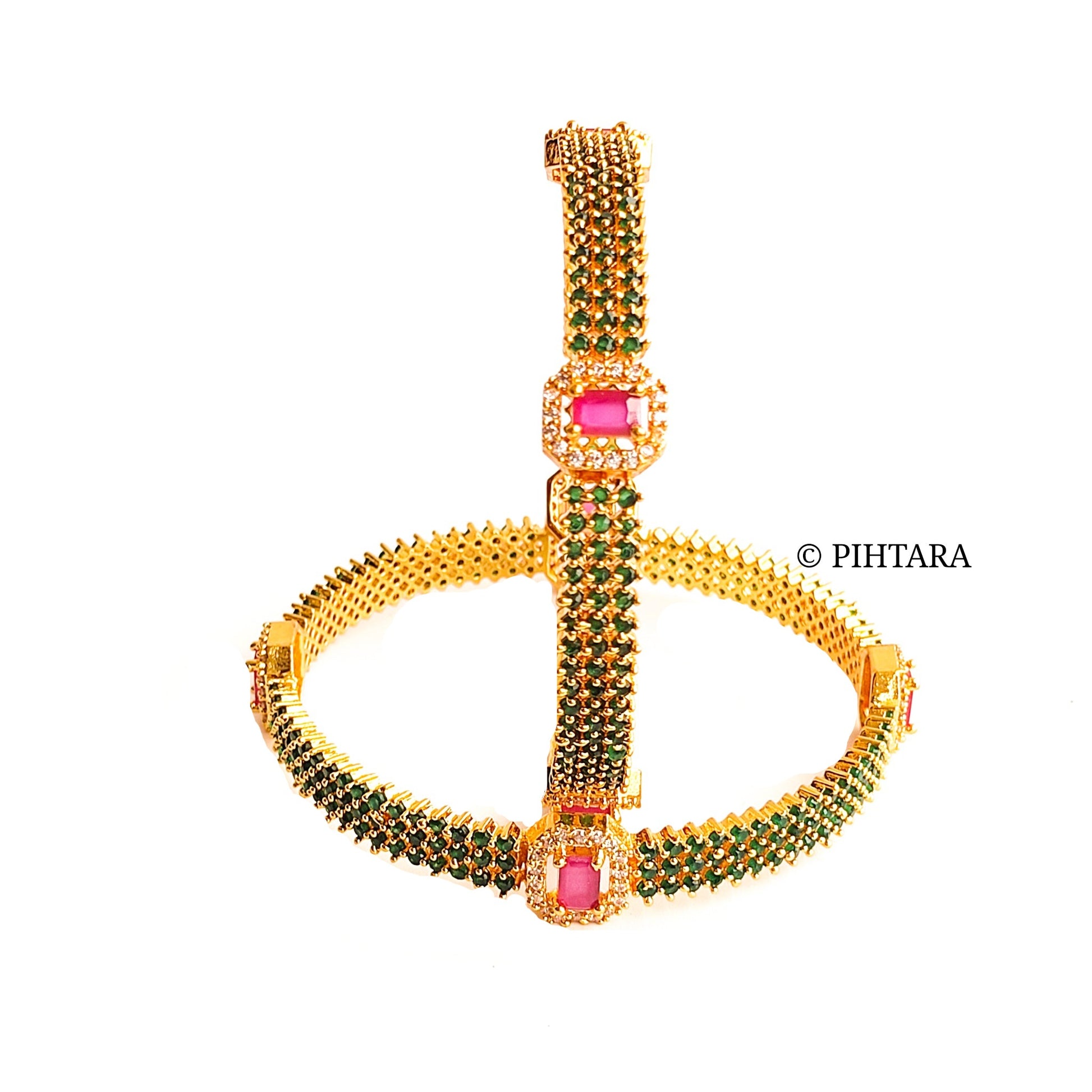 green stone bangles