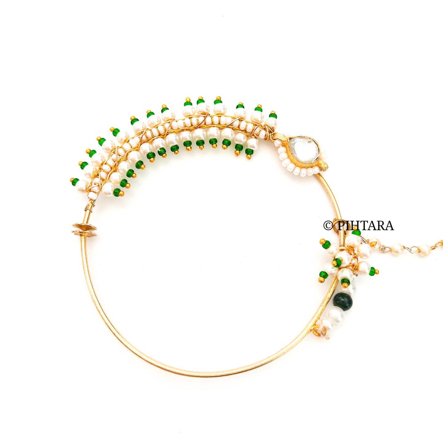 bridal nath with pearl string