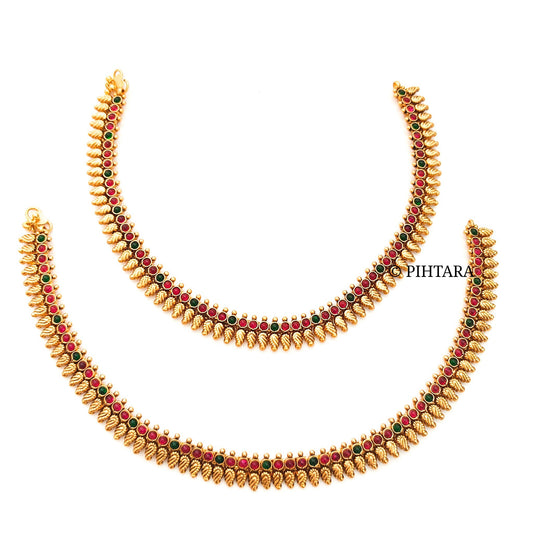 antique gold anklets
