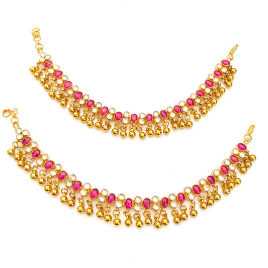 kundan anklets payal