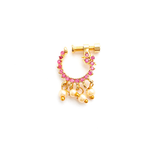 pink stone nose pin under 500