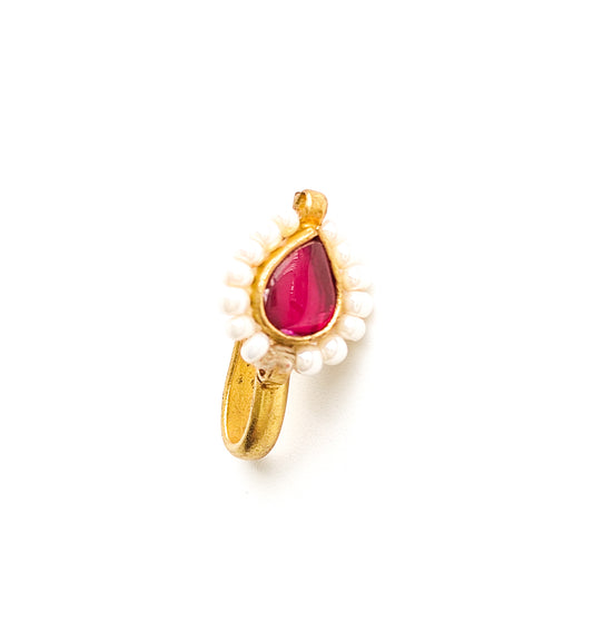 jadau kundan nose pin