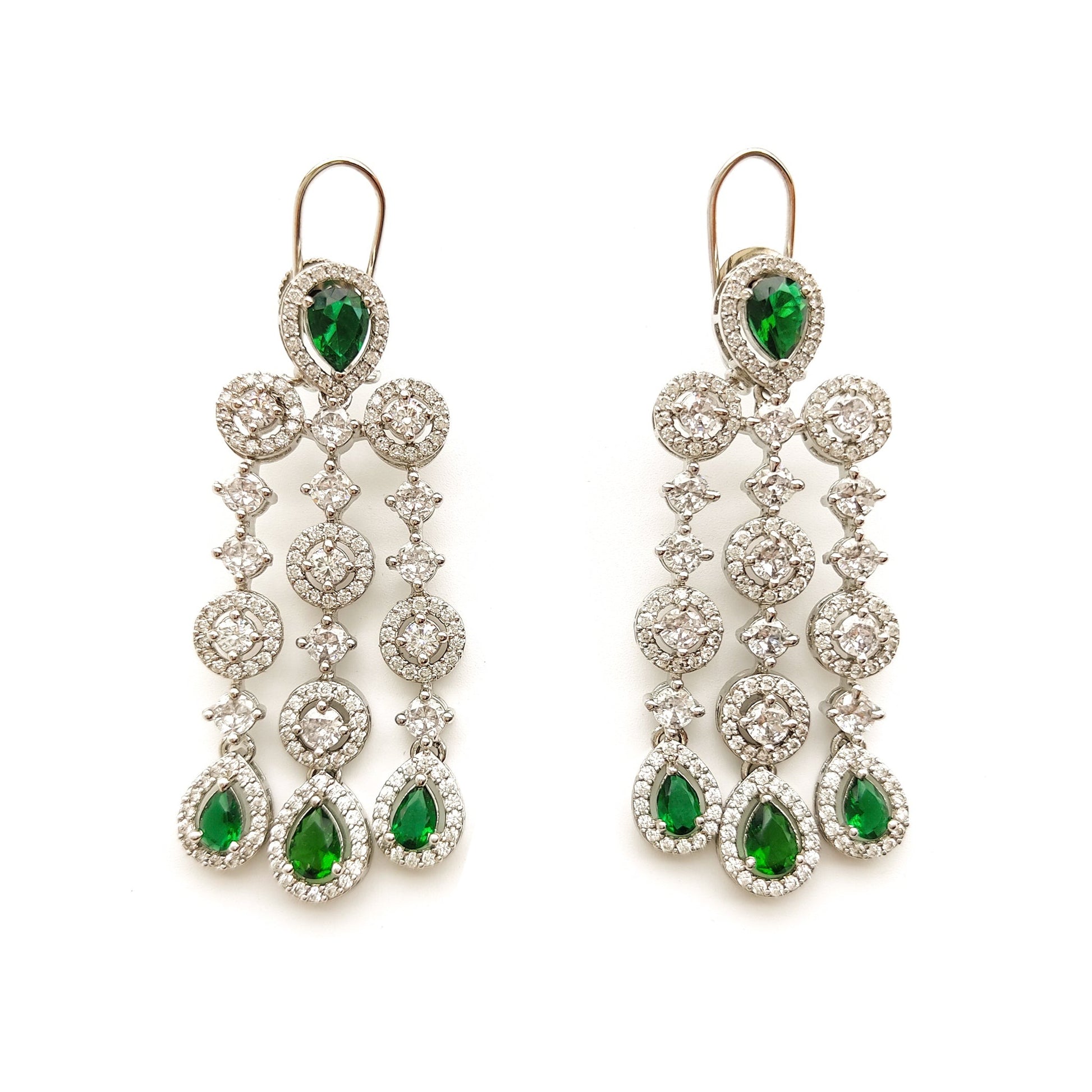 emerald green diamond necklace set