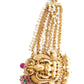 Heavy bridal pearl necklace with lakshmi motifs 