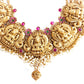 Heavy bridal pearl necklace with lakshmi motifs 