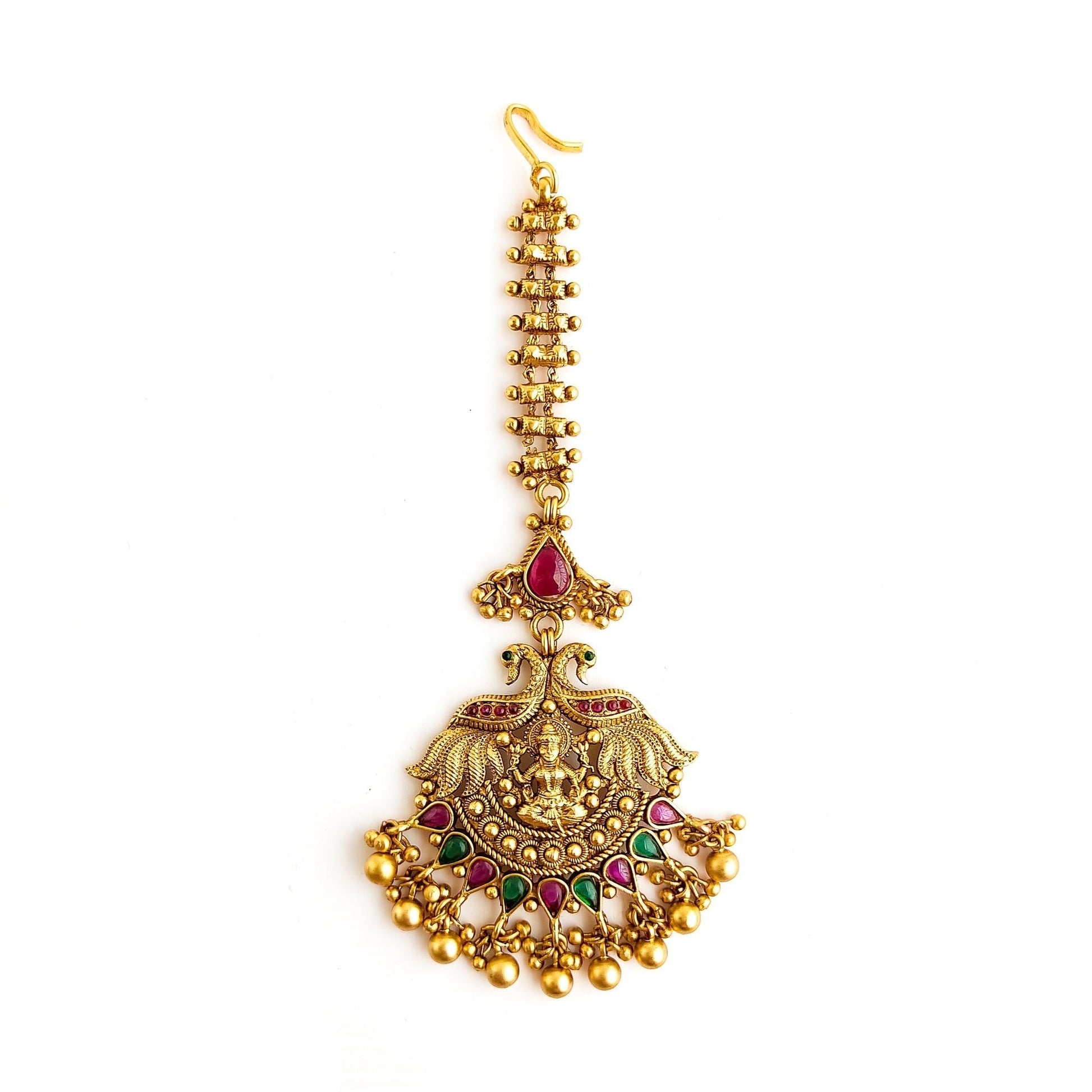 Antique maang tikka with lakshmi for south Indian brides and wedding jewellery