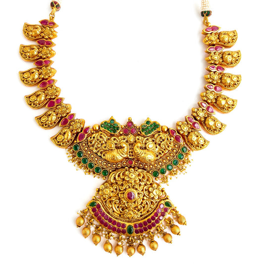mango design traditional gold necklace 